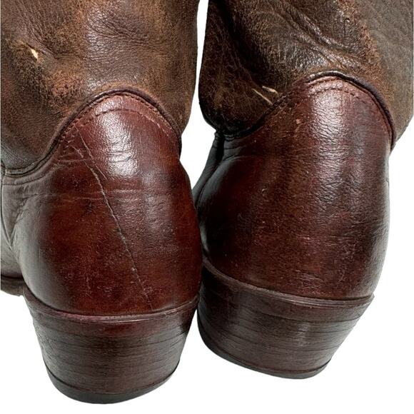 Abilene Elk Vintage Western Cowboy Boots Burgundy Leather Pointed Toe Boots main image 6
